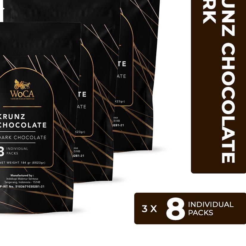 

➦ WoCA Krunz Chocolate Dark 3 x 8 individual packs ☛