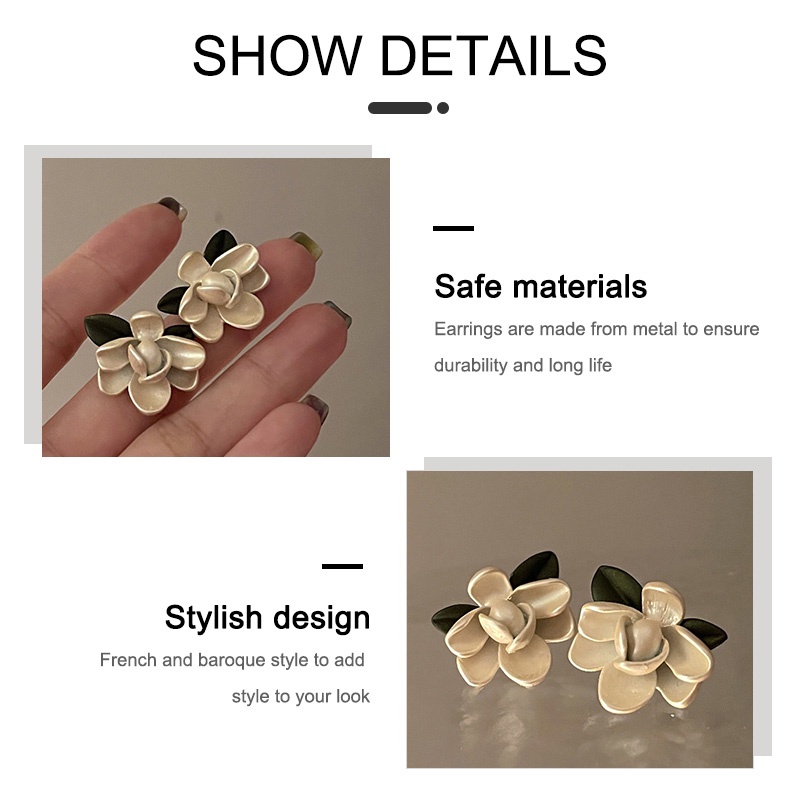 Bunga Prancis Peri Super, Anting Cat Kue, Perasaan Premium Antik Barok, Anting