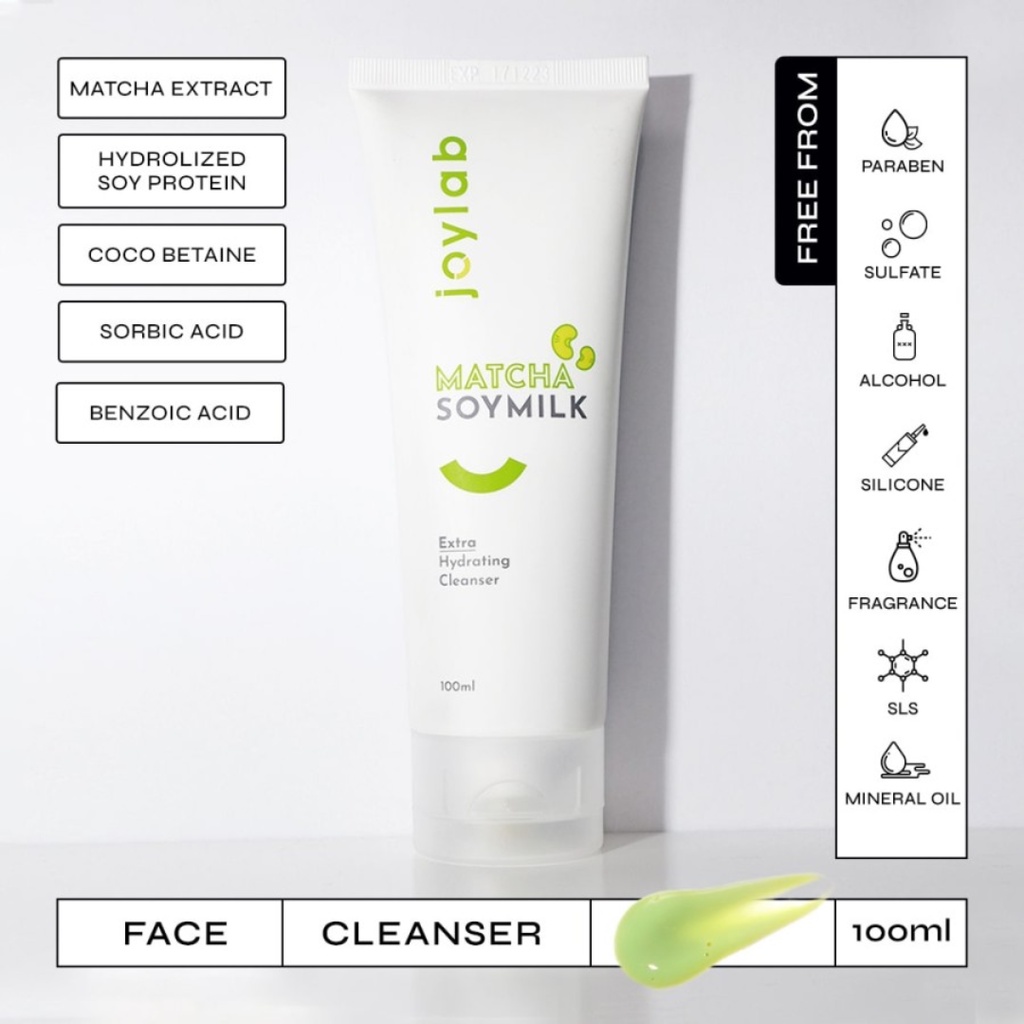 JOYLAB Gotta Matcha (100ml Facial Wash), Matcha Soy Milk (Extra Hydrating Cleanser 100ml), Gotta Smooth (Gentle Exfoliating Cleanser 100ml)