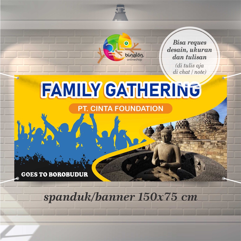 Spanduk Banner 150x75 Cm Family Gathering, Spanduk Gathering Free Desain