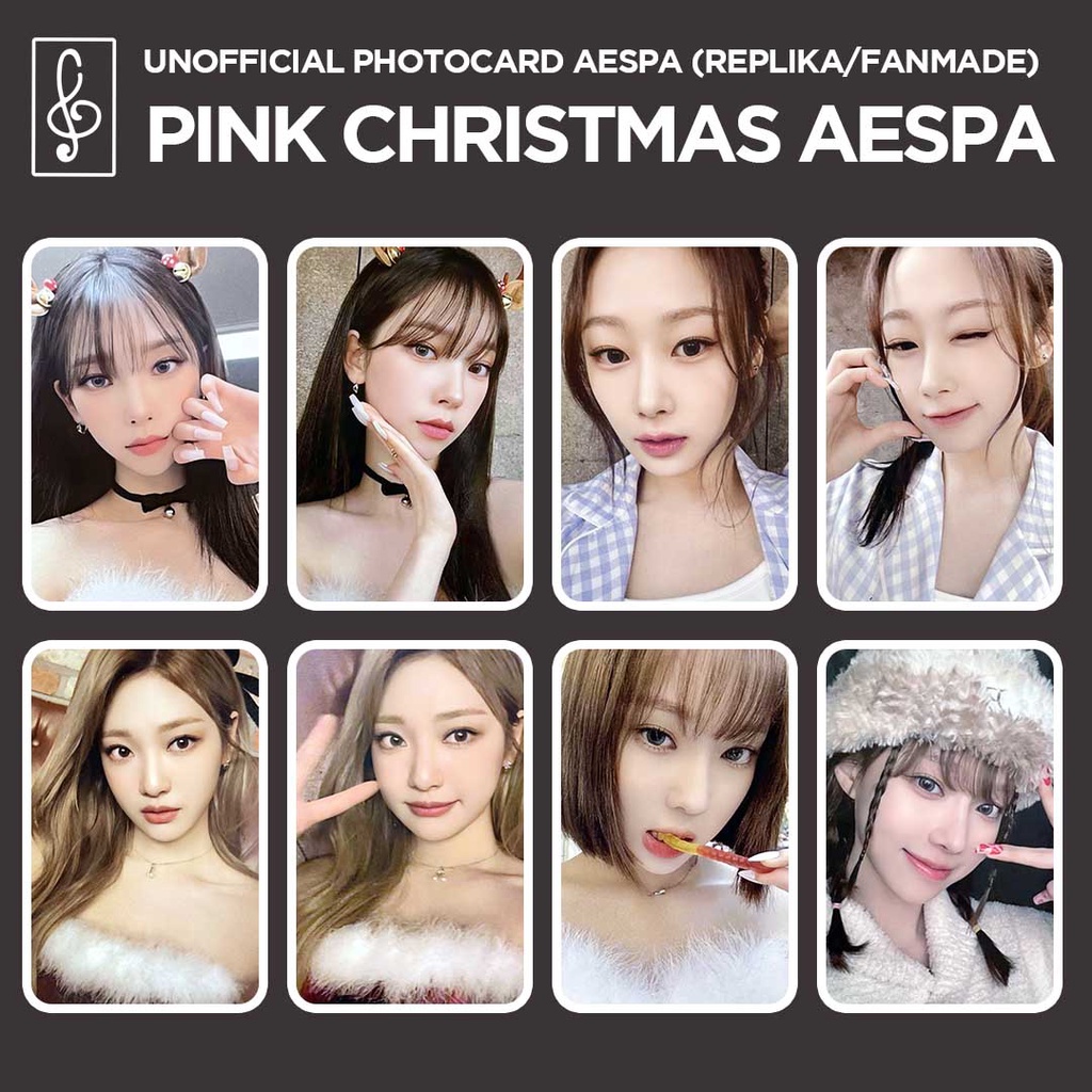 [REPLIKA AESPA] PHOTOCARD PINK CHRISTMAS UNOFFICIAL