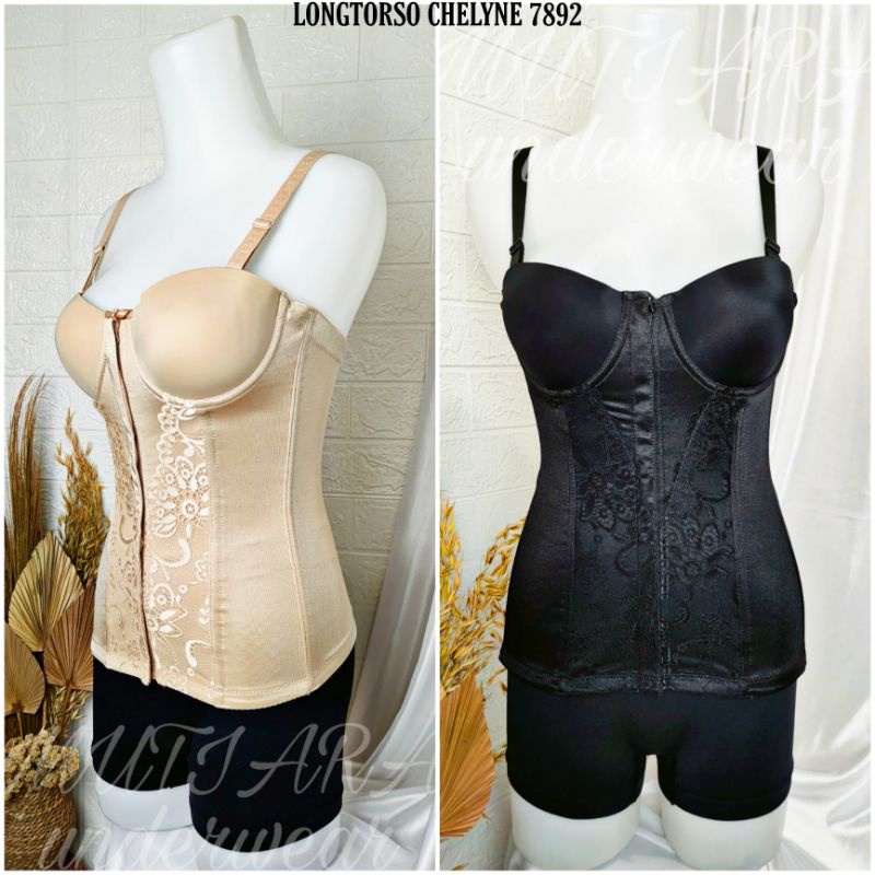 Longtorso Kebaya Peramping Chelyne 7892 Size 34-42 Cup B-C/Longtorso Sleting Cup Setengah/Korset Lon