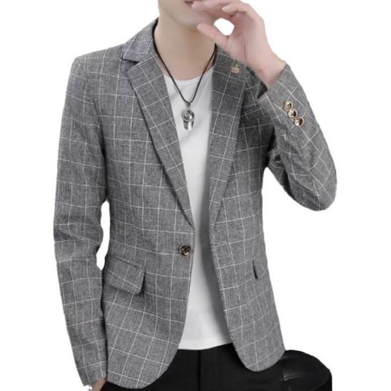 Jas Pria / Blazer Pria Korea Motif Kotak Kotak