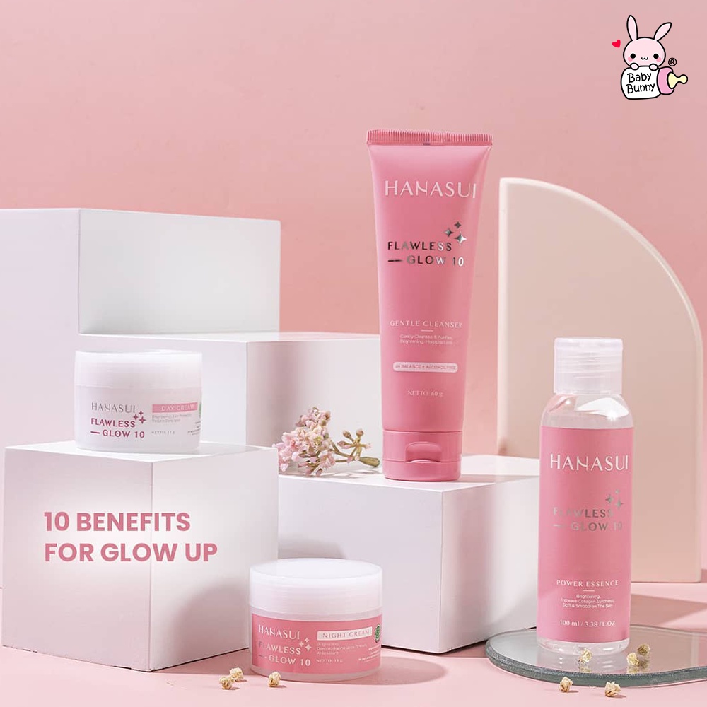 ❤ BELIA ❤ HANASUI SKINCARE Set | Flawless Glow 10 Set | Acne Treatment Series  Set | Free Pouch | BPOM