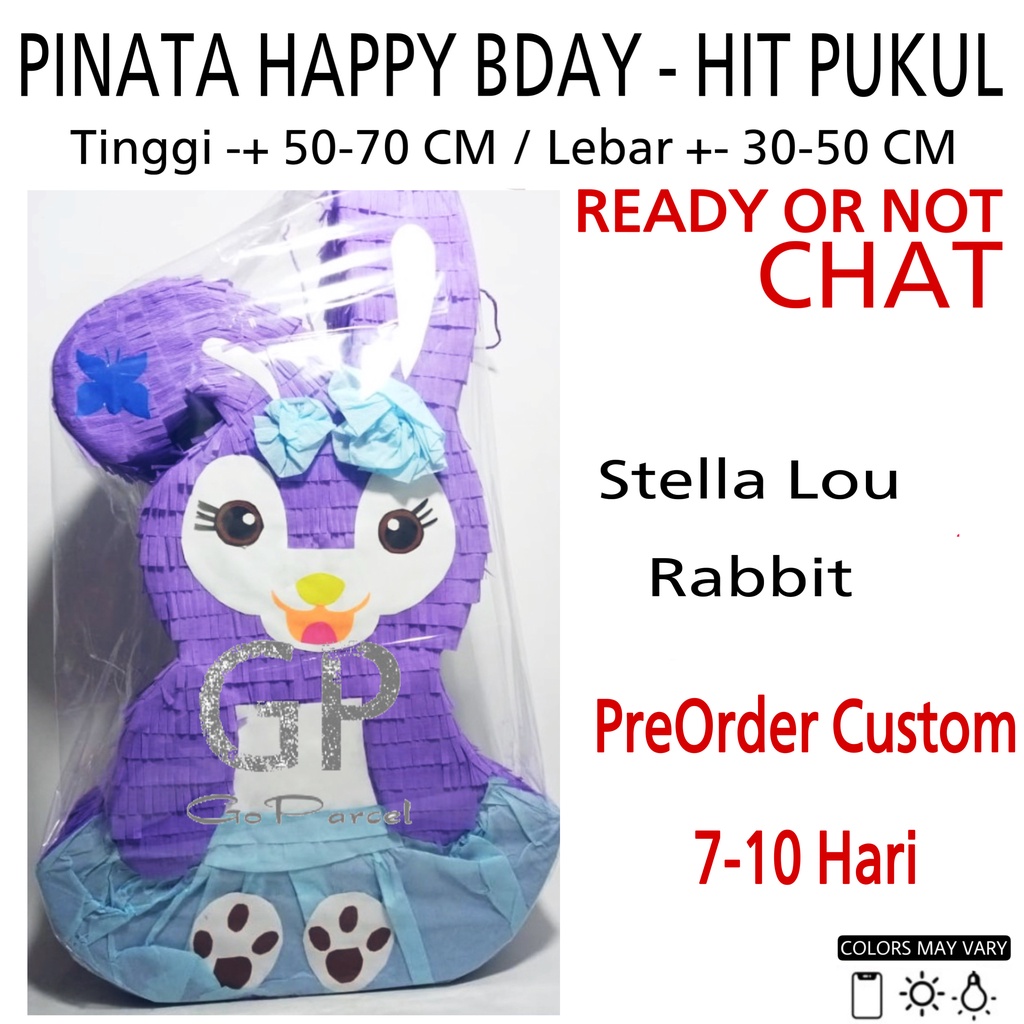 PINATA ULANG TAHUN (MOTIF ANAK PEREMPUAN) PINATA HAPPY BIRTHDAY INSTANT / SAME DAY ONLY