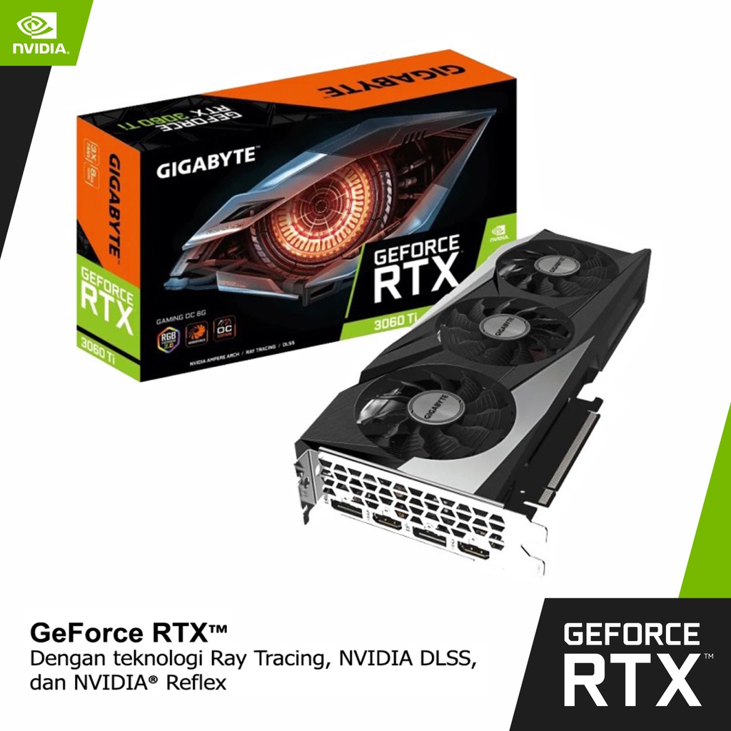 VGA GIGABYTE GeForce RTX 3060 Ti GAMING OC 8GD | RTX 3060 Ti 8GB GDDR6