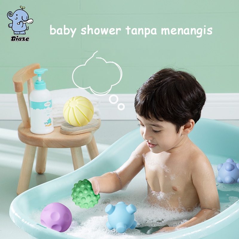 BIAZE Mainan Bola Puzzle Pijat Bayi Multifungsi Lembut Dengan Suara Untuk Edukasi Perkembangan Sensory Bayi Mainan
