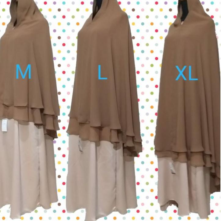 ◄ Jilbab Khimar Sifon Arab/ Chiffon silky Dua Layer Model Klasik by Hijab Muslimah ➯