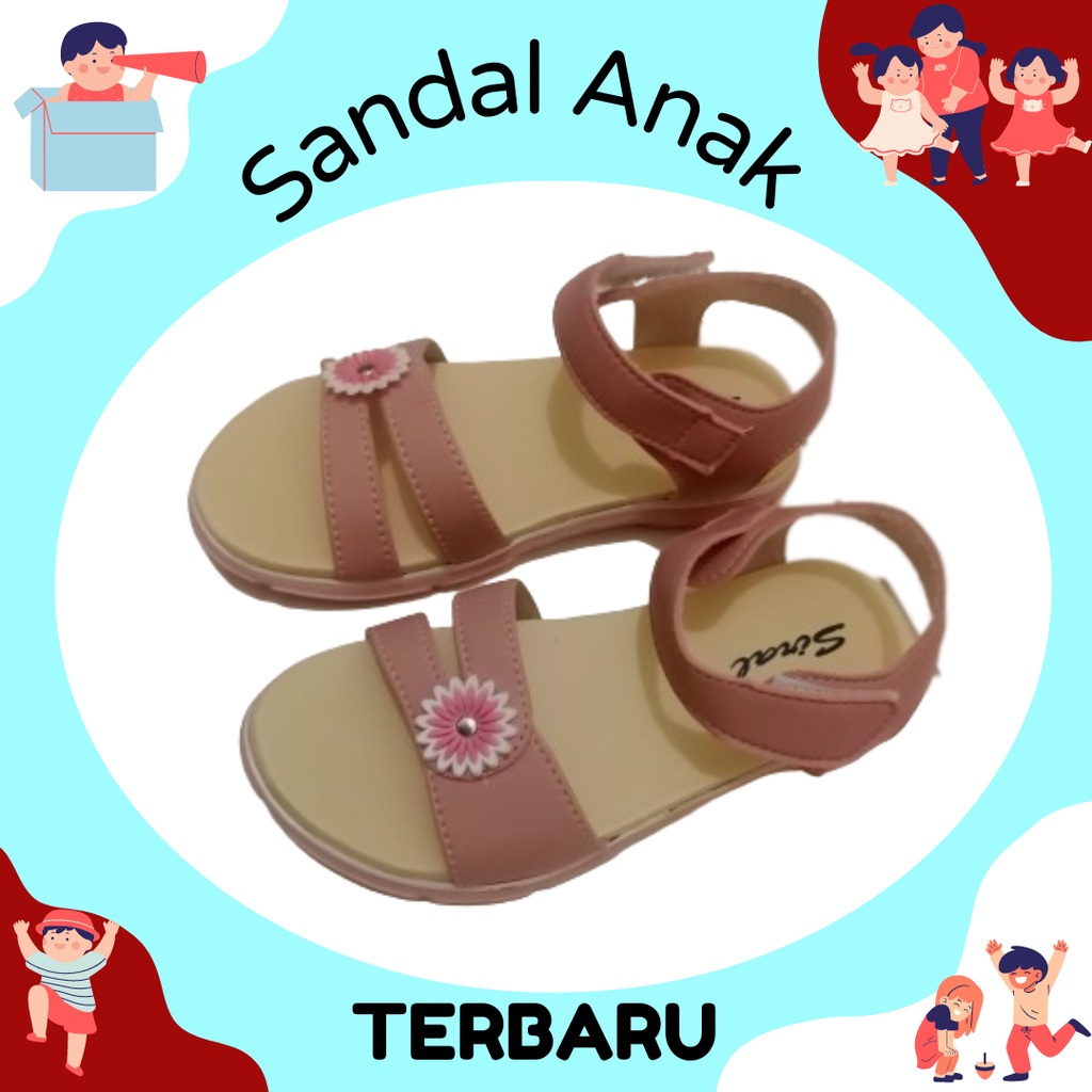 Sandal Anak motif Bunga Terbaru | Sandal Selop 5 Tahun