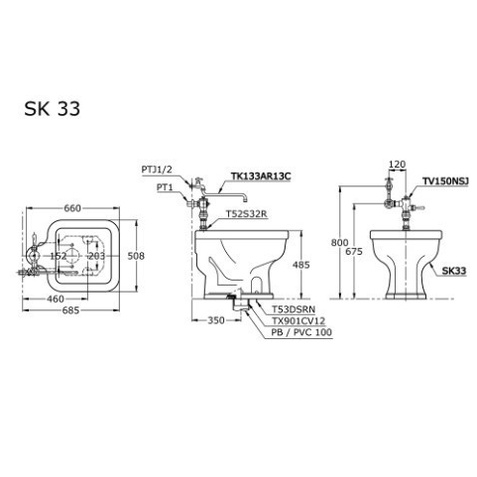 TOTO SK33 / SK 33 Slop Sink Asli Toto COMPLETE SET