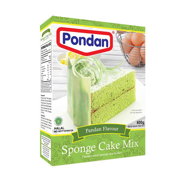 

Pondan Sponge Cake Pandan 400g Tepung Premix Kue Sponge Pandan