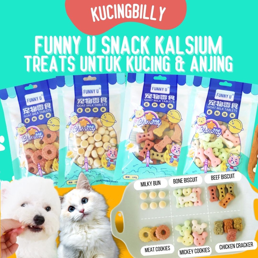 FUNNY U GOAT MILK SNACK KALSIUM KUCING ANJING CEMILAN TREAT