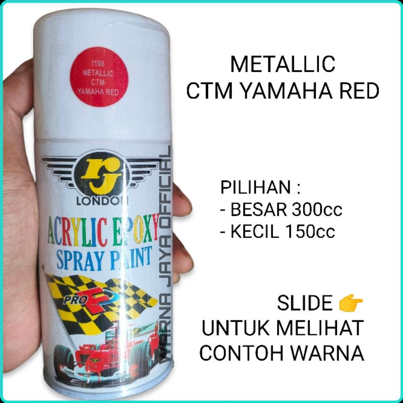 MERAH YAMAHA METALLIC - Cat Kaleng Semprot Pilok Pilox Pylox RJ London Red Merah Yamaha Metallic Met