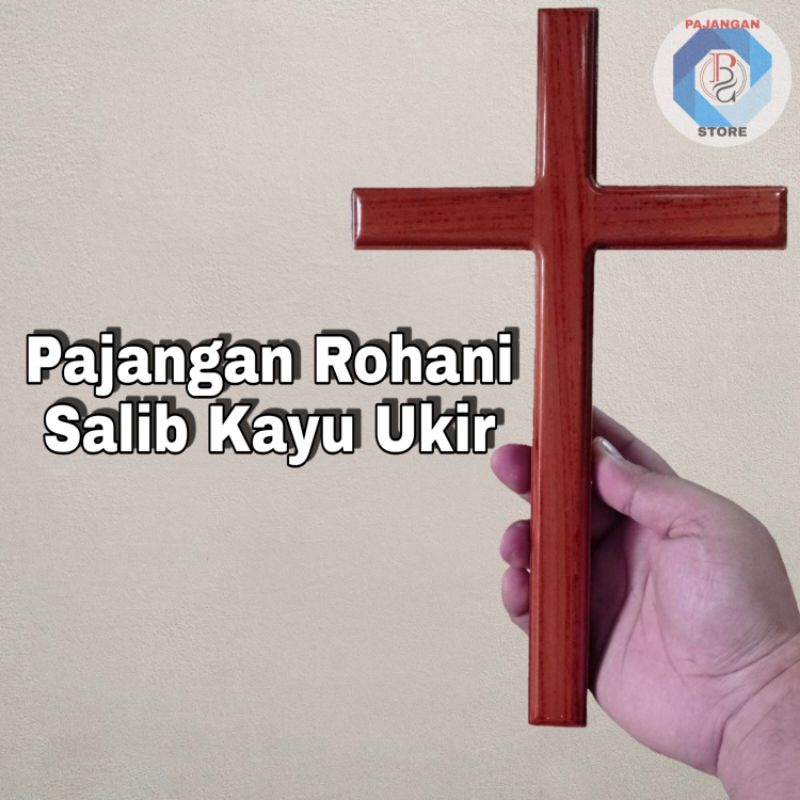 Pajangan Rohani Kristen Salib Kayu Ukir - Salib Dinding Kayu Elegant