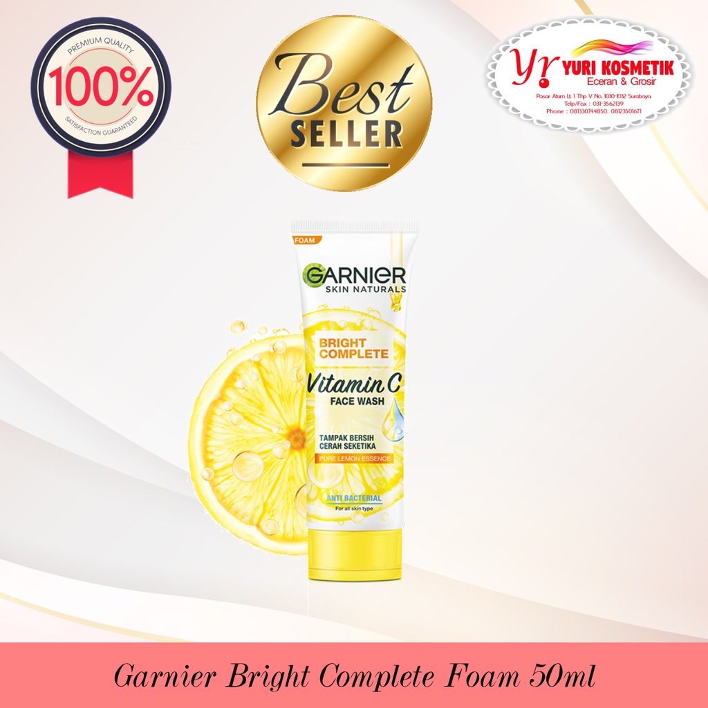 ☘️Yuri Kosmetik☘️ Garnier Bright Complete / Light Complete Foam 100ml / 50ml