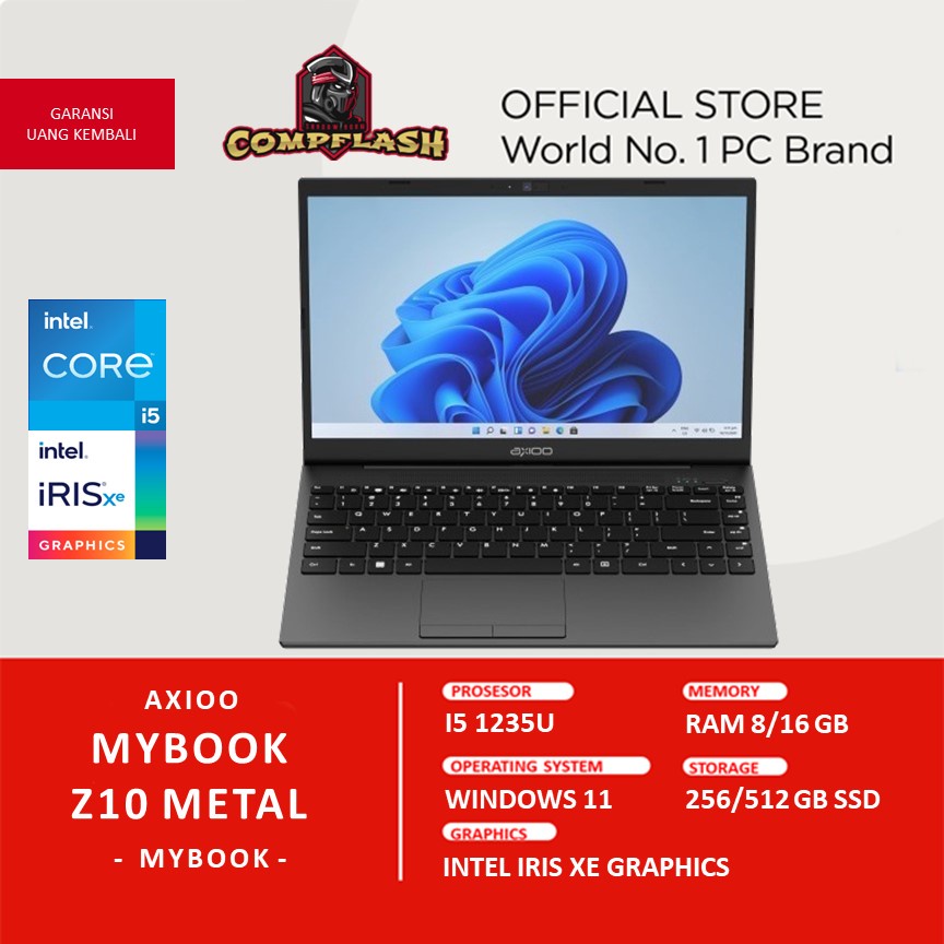 LAPTOP AXIOO MYBOOK Z10 METAL I5 1235U 10CORE RAM 16GB 512GB SSD IRISXE FHD IPS BLIT