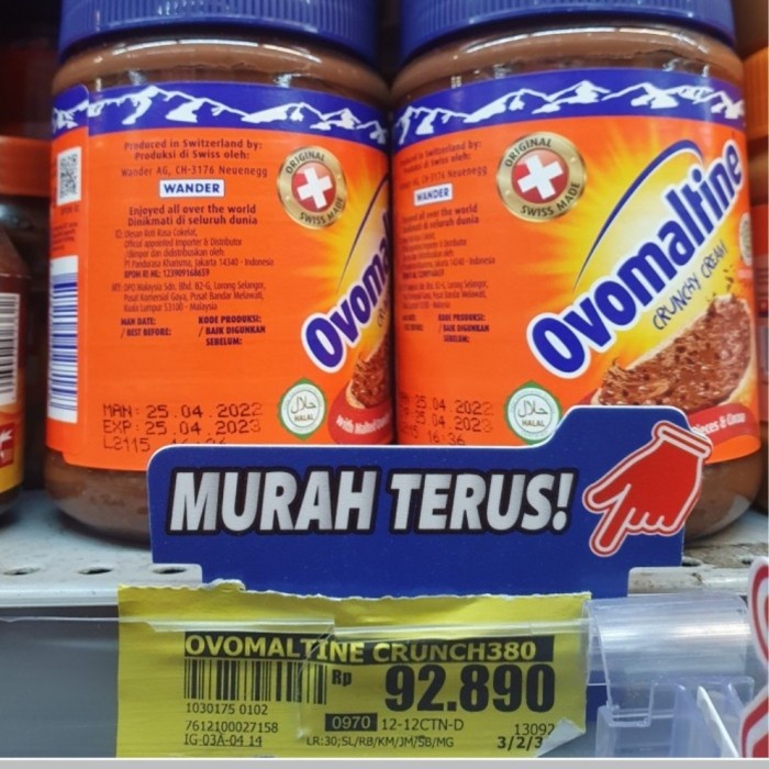 

Ovomaltine 380Gr Crunchy Cream Free Pisau Selai Promo Termurah