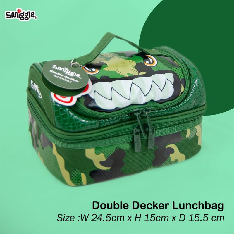 Tas bekal DD smiggle/Smiggle Budz flashy double decker lunchbag