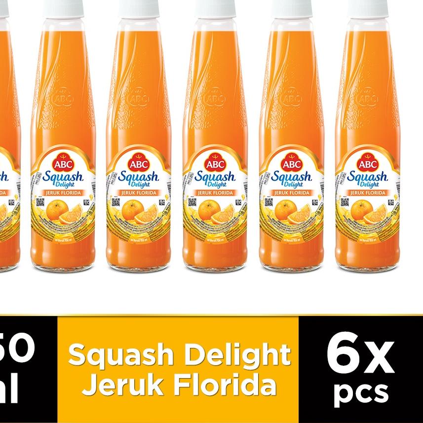 

♞ ABC Sirup Squash Delight Jeruk Florida 450 ml - Multi Pack 6 pcs ۩