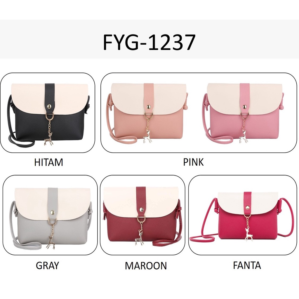 FYGALERY FYG1237 Tas Selempang Wanita Sling Bag Mini Motif Kancil Murah