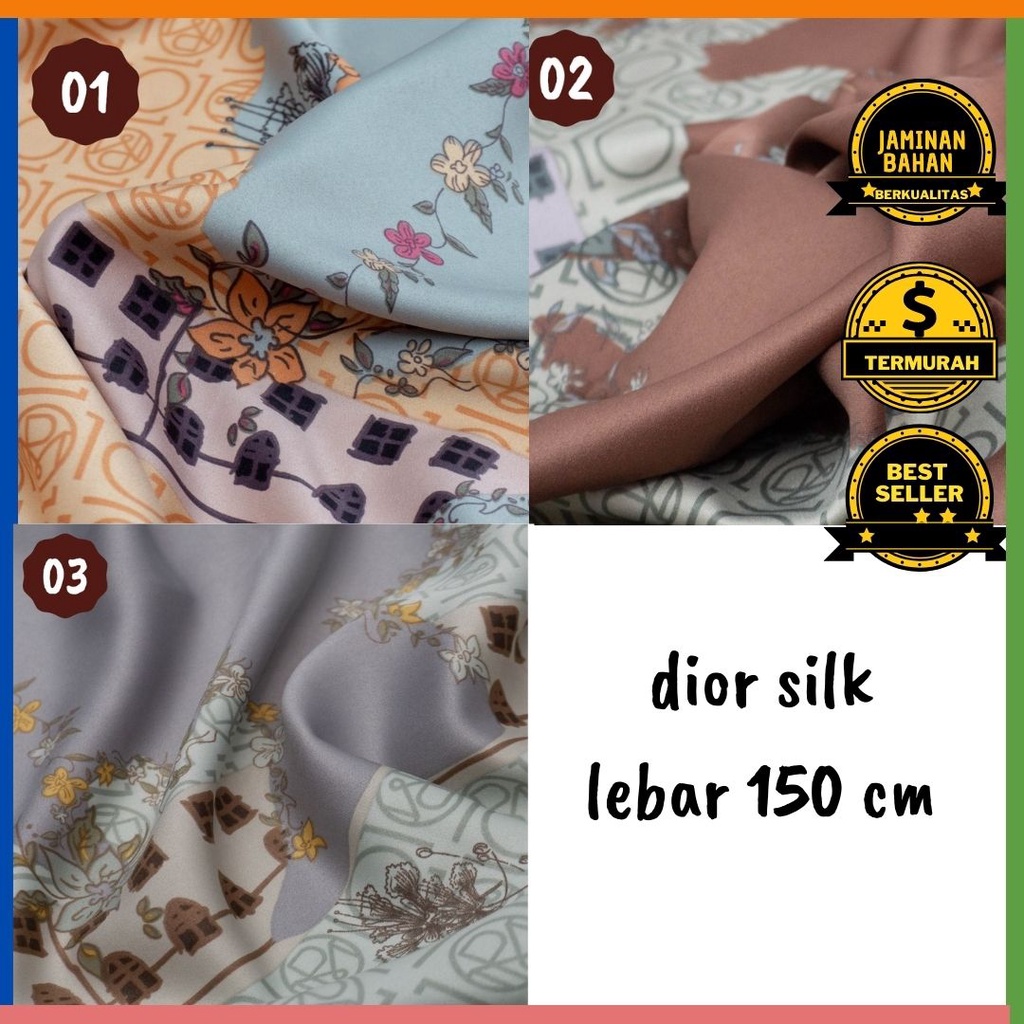 Kain Memoradior Silk Motif Berbagai Warna Bahan Lembut dan Jatuh Lebar 150 cm Best Price