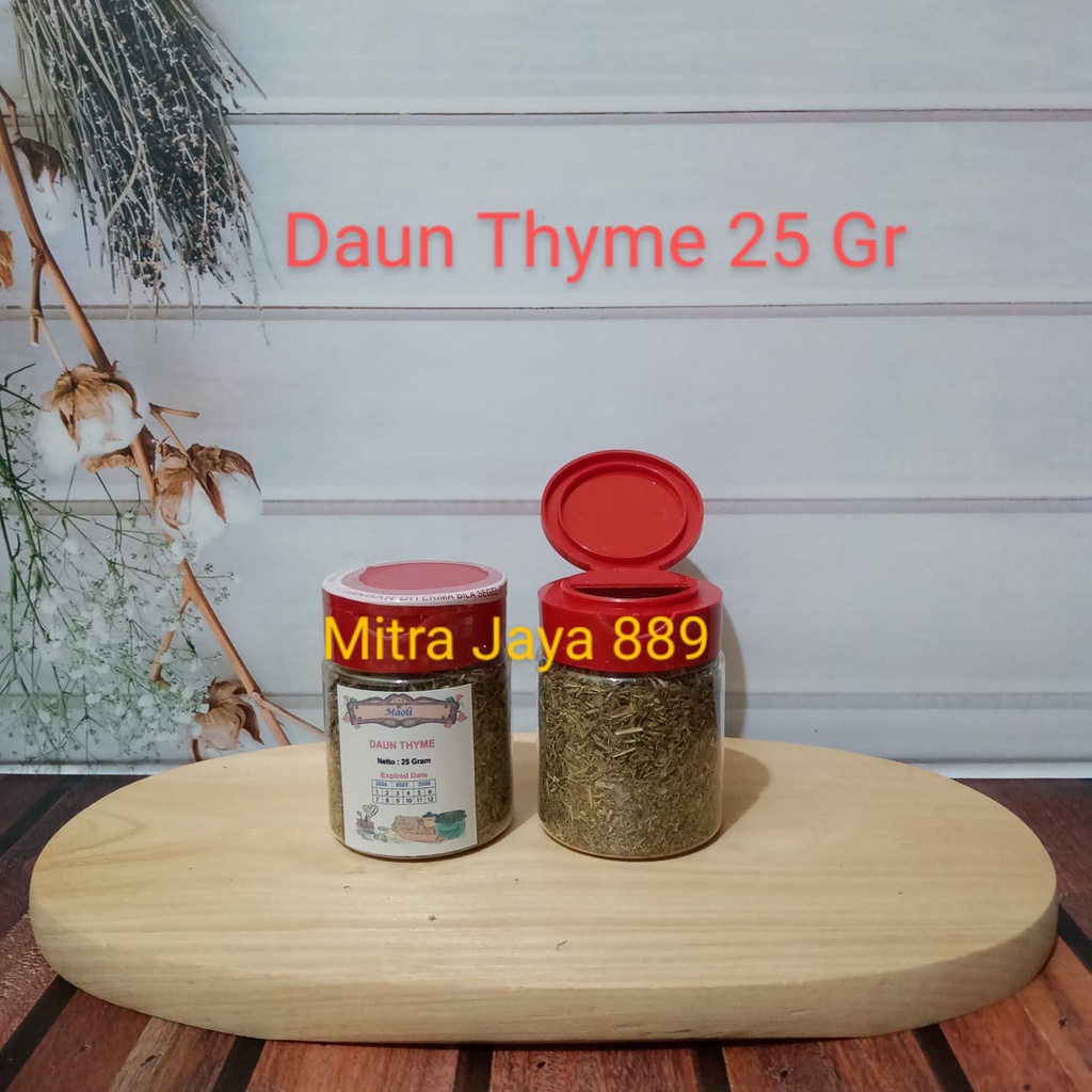 

Daun Thyme kering 25 gram / Dried Thyme Leaves / Thyme Kering / Daun Timi Kering