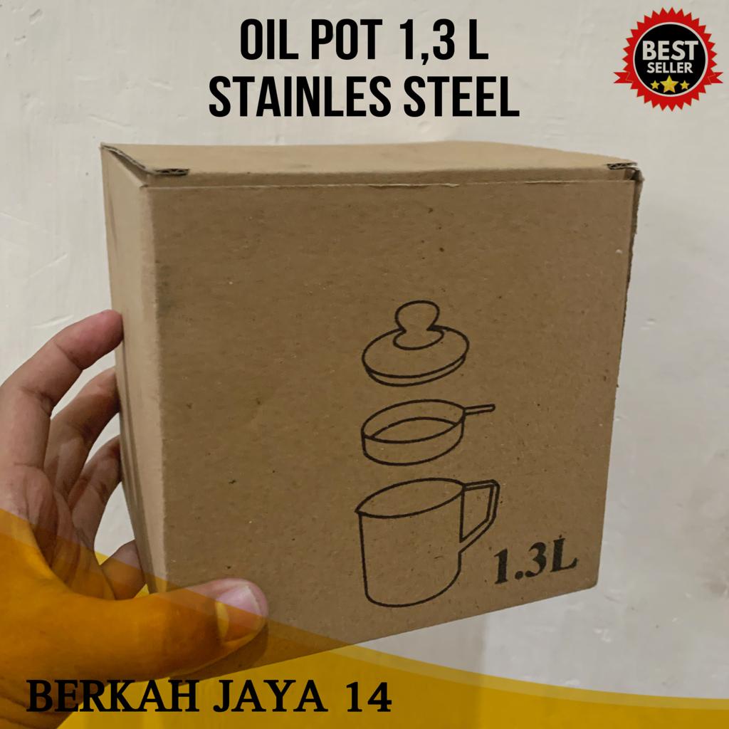 OIL POT 1,3 LITER BAHAN STAINLESS STEEL PENYARING MINYAK PRAKTIS HARGA MURAH BARANG BERKUALITAS PROMO PRODUK TERLARIS