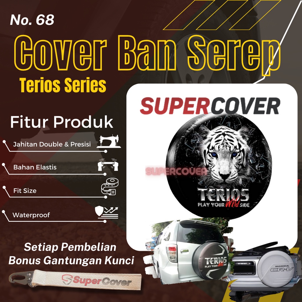 Sarung Ban Serep Daihatsu Terios Cover Ban Serep Kulit Sintetis Daihatsu Terios 68 Penutup Pelindung