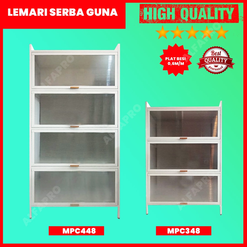 Lemari Dapur / Rak Dapur Besi / Lemari Kaca Modern