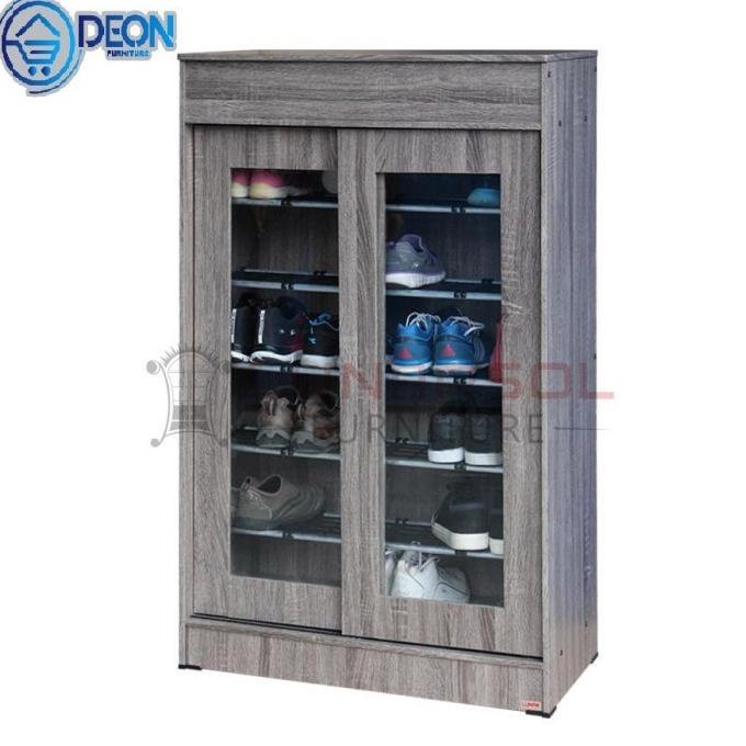 Promo  Lemari Rak Sepatu Geser Pintu Kaca Huga 425 [ Odeon ] Khusus Storwejixaa