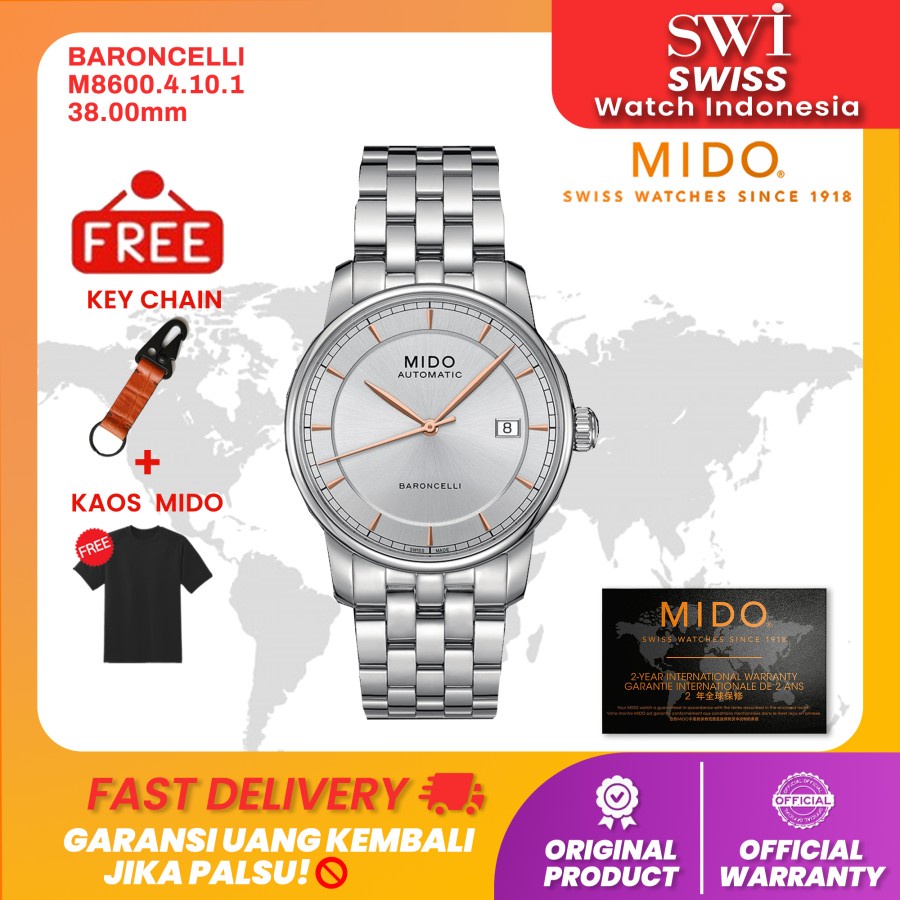 Jam Tangan Pria Mido M8600.4.10.1 Baroncelli Analog