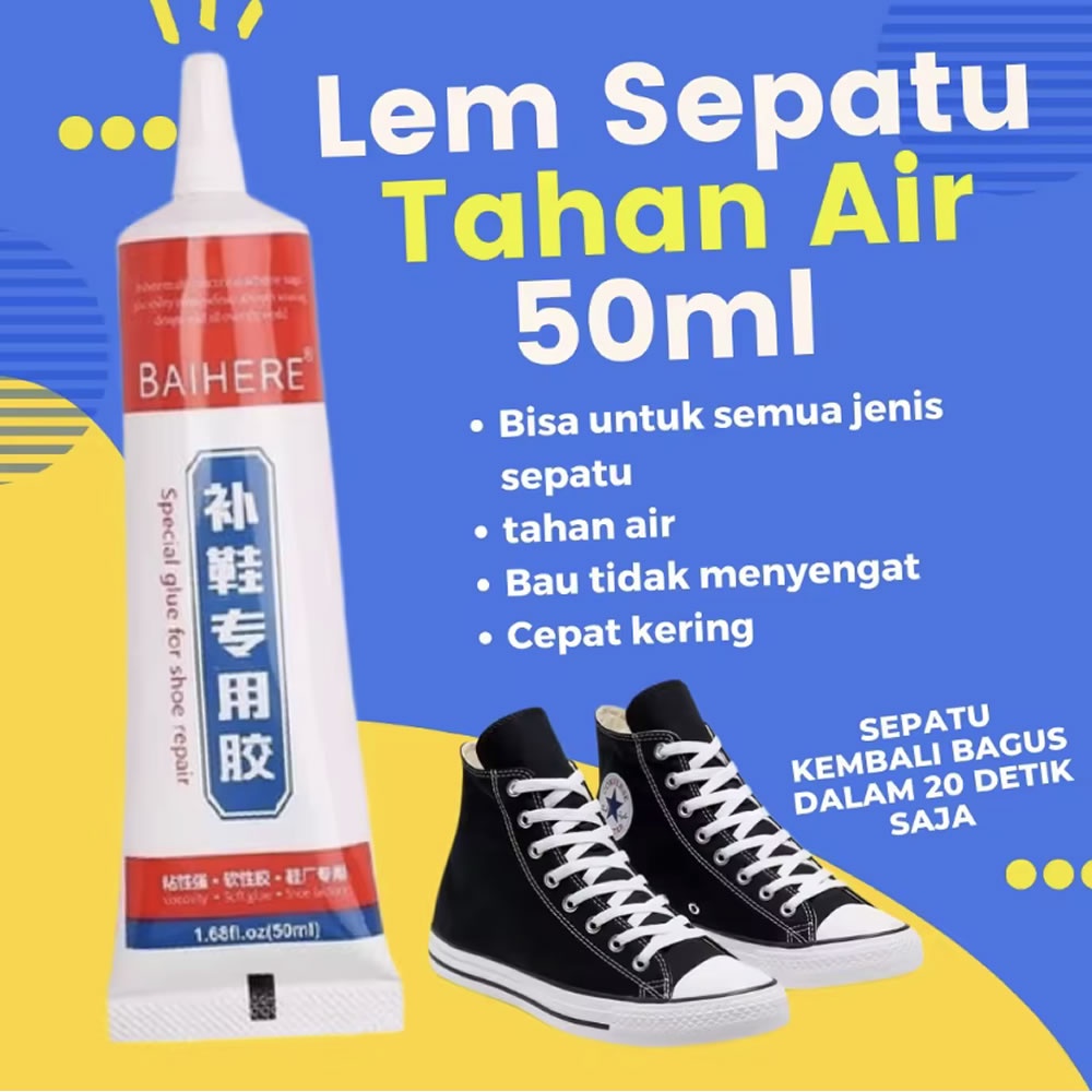 Lem Power Perekat Sepatu Hanjiao Super Kuat Glue Waterproof Cairan Penambal Sandal Sol Shoe Repair