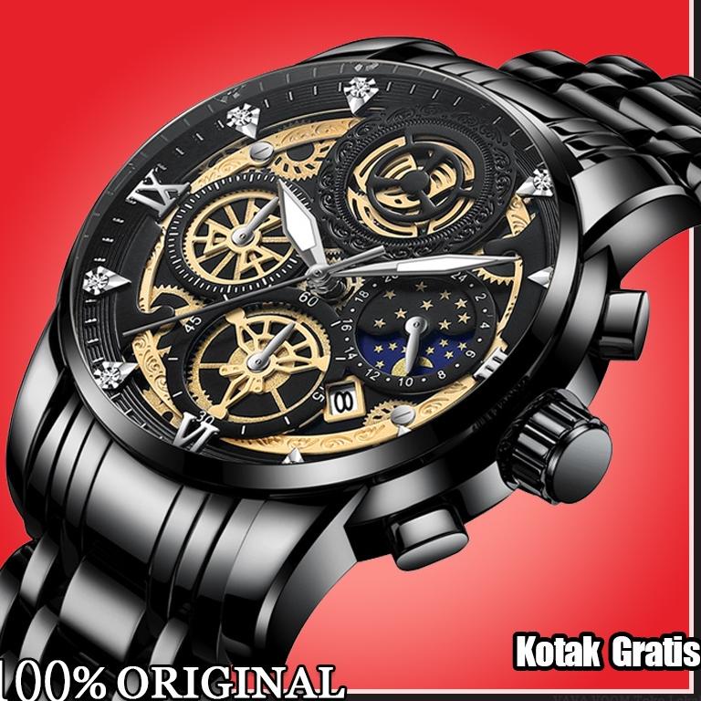 HOT SALE VaVa Voom 2452 Jam Tangan Pria Luxury Stainless Steel Cowok Orinal Quartz Orinal Tahan Air 