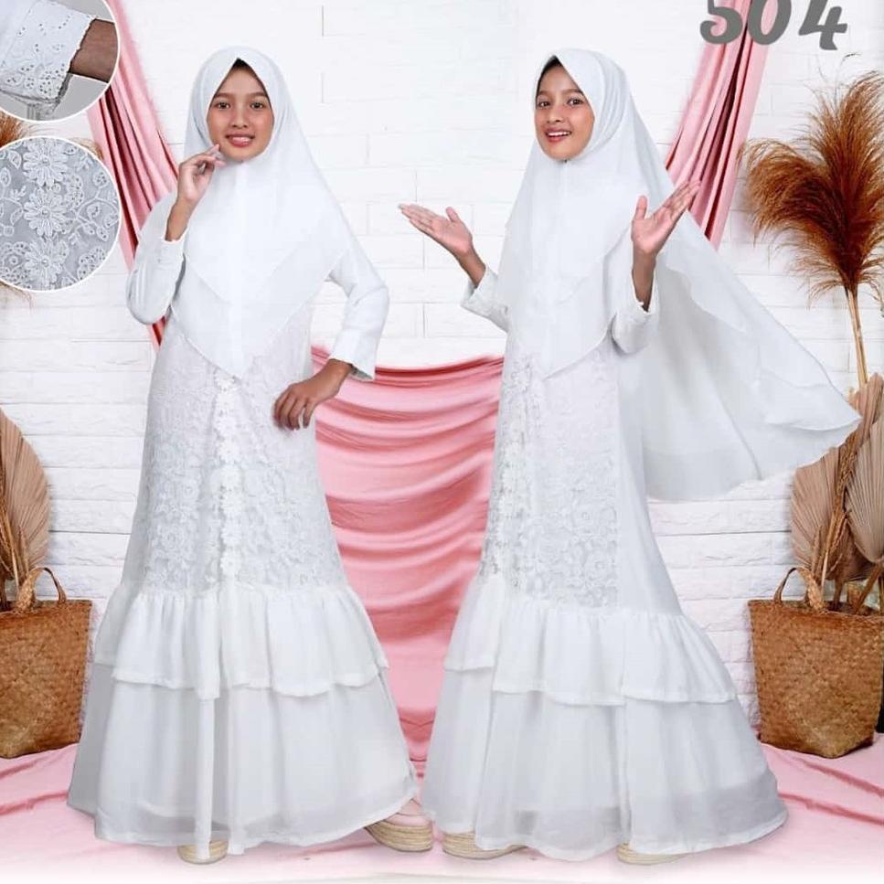 STOK TERBATAS Agnes Gamis Putih Anak Perempuan Baju Muslim Baju Umroh Anak Baju Lebaran Anak Syari A