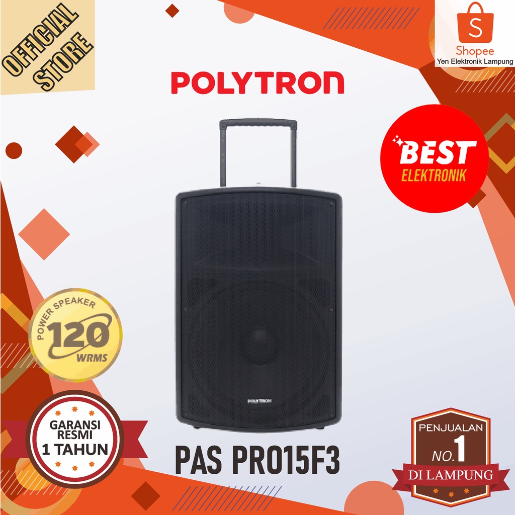 Speaker POLYTRON PAS PRO 15F3 Bluetooth Trolley Speaker Aktif Karaoke 15 Inch