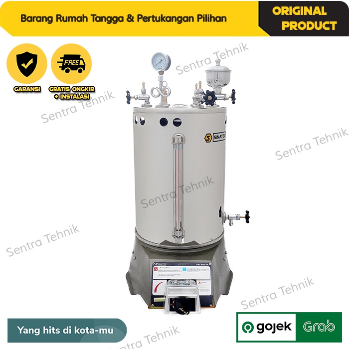 SINATEX Tabung Boiler Setrika Uap Laundry 25 Liter Lengkap Siap Pakai (GojekGrab)