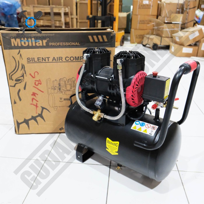 Mesin Kompresor Angin Tanpa Oli 25 Liter 1 HP MLR-AC1525BPR MOLLAR / Compressor Silent Oilless Compressor Oilles 1HP 25Liter MLR-AC1525BPR MOLLAR