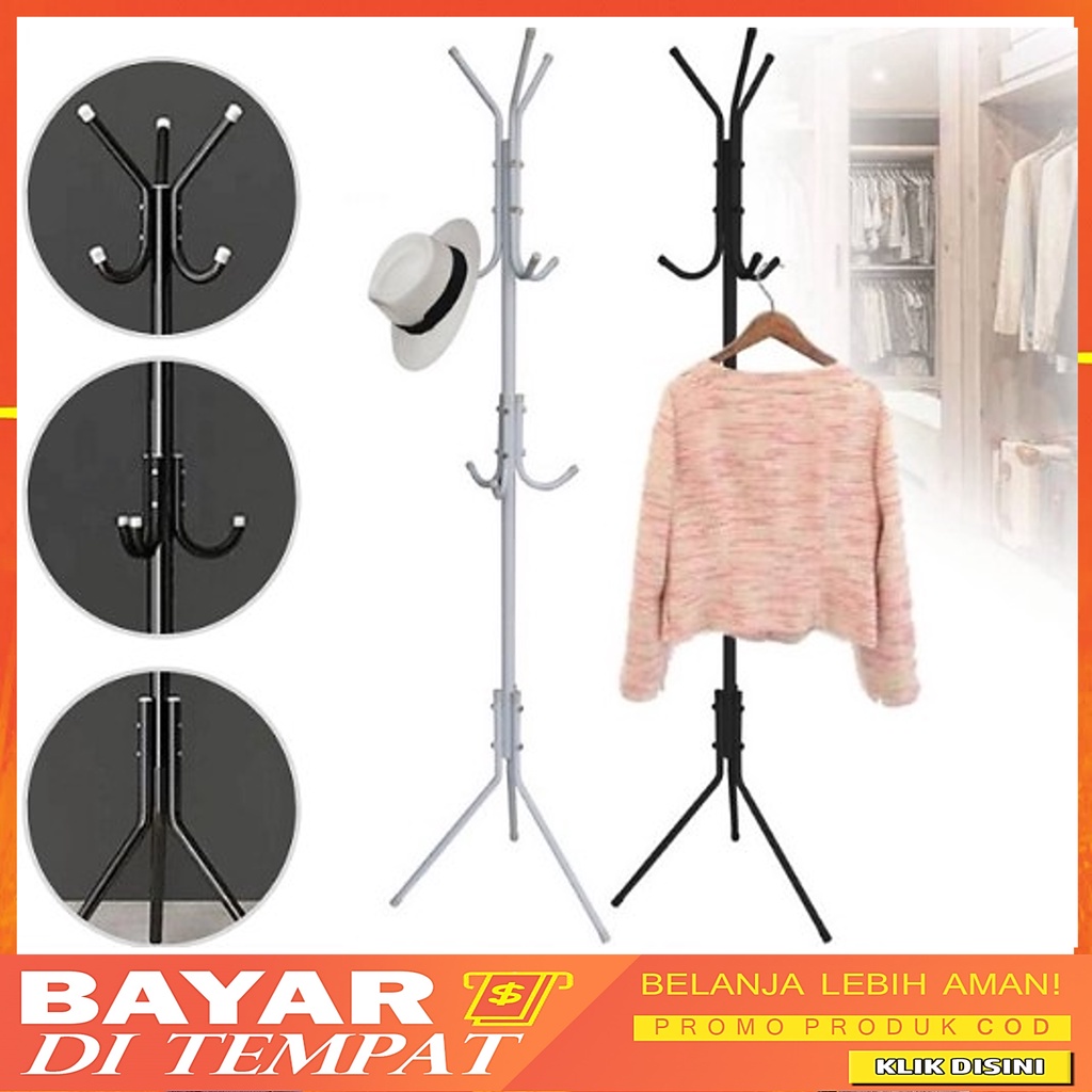 Stand Hanger Coatrack Gantungan Baju Jaket Topi Tas Multifungsi