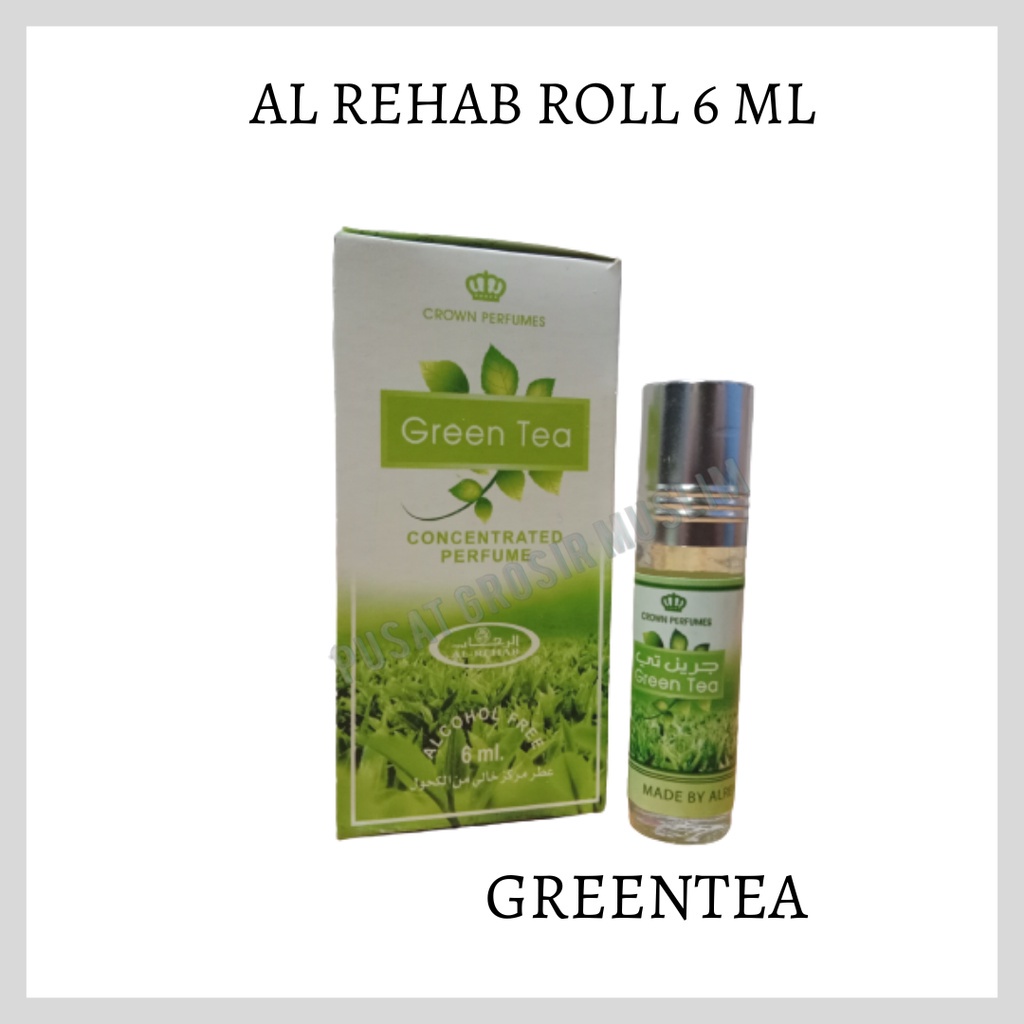 Parfum AL Rehab Green Tea ROLL 6ML Original Asli Saudi Arabia