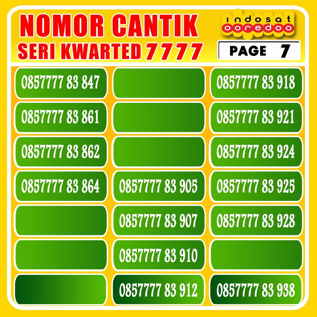 Kartu Perdana Nomor Cantik Indosat Tripel Murah