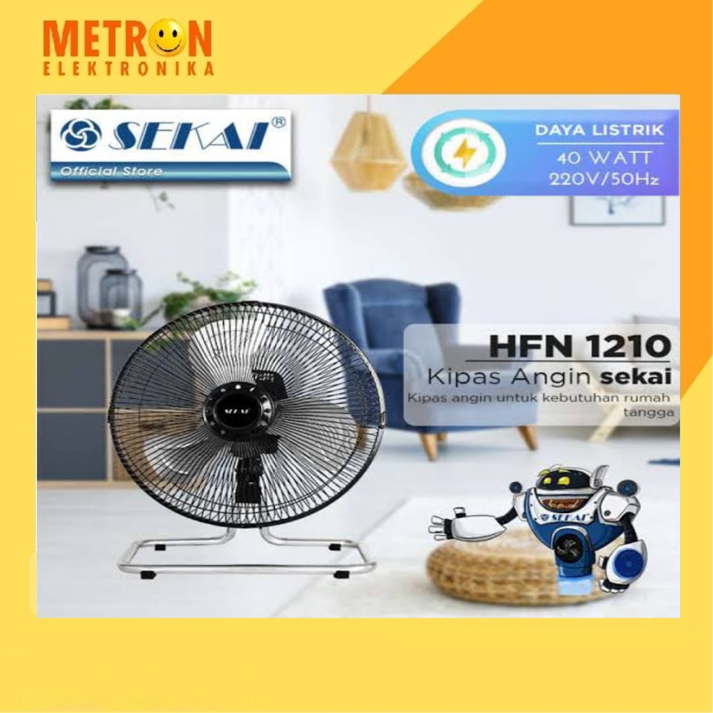 SEKAI HFN 1210 BLA - DESK FAN WALL FAN 12&quot; METAL BLADE