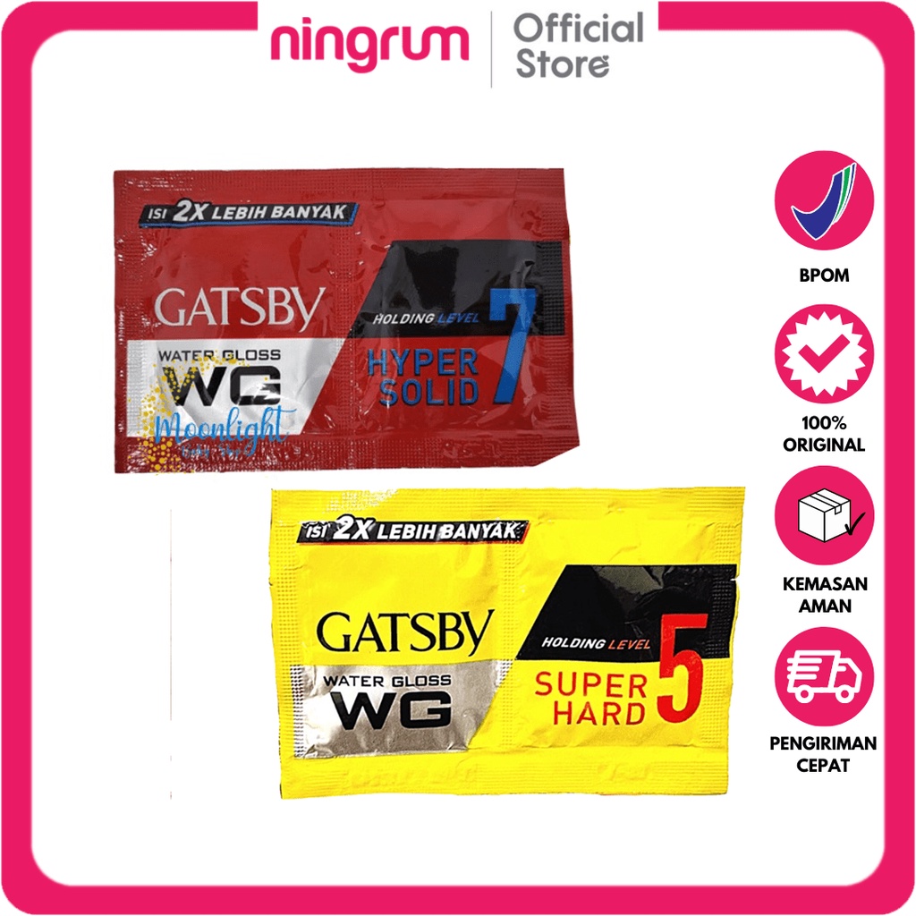 Ningrum - Gatsby Water Gloss Sachet - Pomade Hair Styling  Super Hard Hyper Solid | Pomade Pria Hair Cream 100% Original - 9022