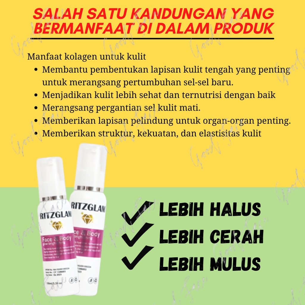 LOTION PEMUTIH BADAN RITZGLAM FACE N BODY GLOW BRIGTENING LOTION BPOM