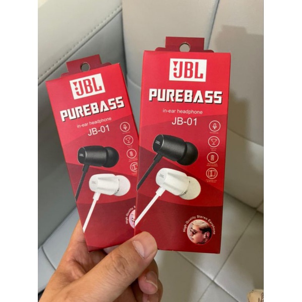 Headset JBL JB-01 PUREBASS Earphone Original JB-01 Pure Bass Headset Handsfree Original