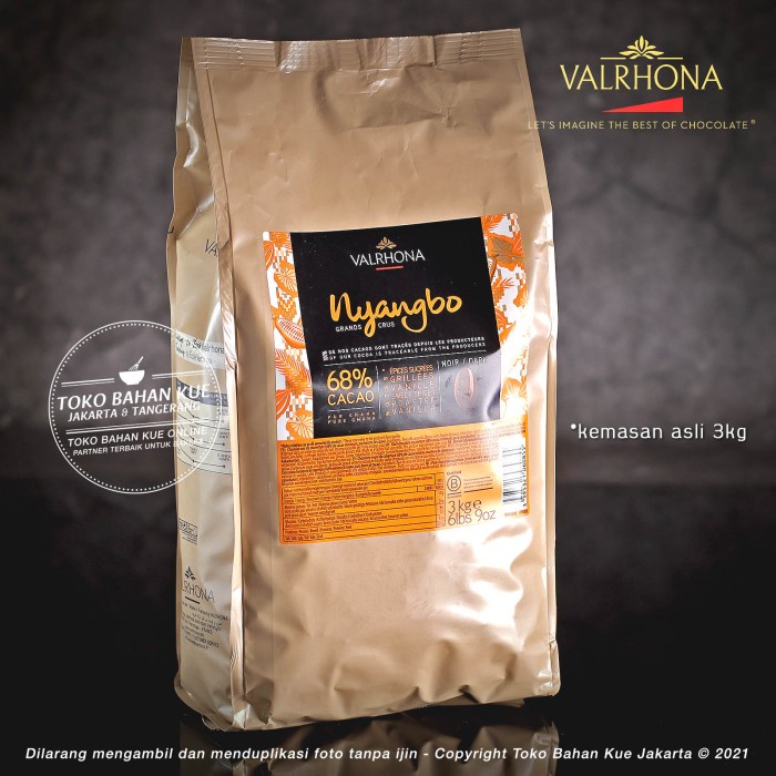 

Valrhona NYANGBO 68% Dark Chocolate 3kg SAK Couverture Cokelat Coin