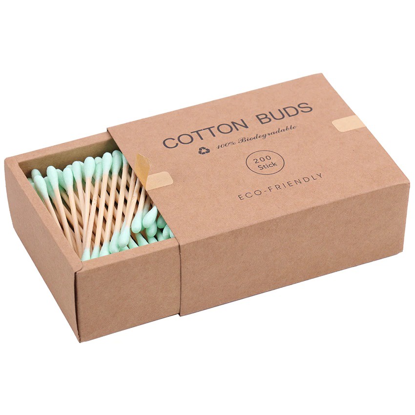 Cotton Buds Korek Kuping Bambu Pembersih Kotoran Telinga Isi 200pcs Cotton Bud Korek Kuping Dewasa Bambu Kayu Ramah Lingkungan