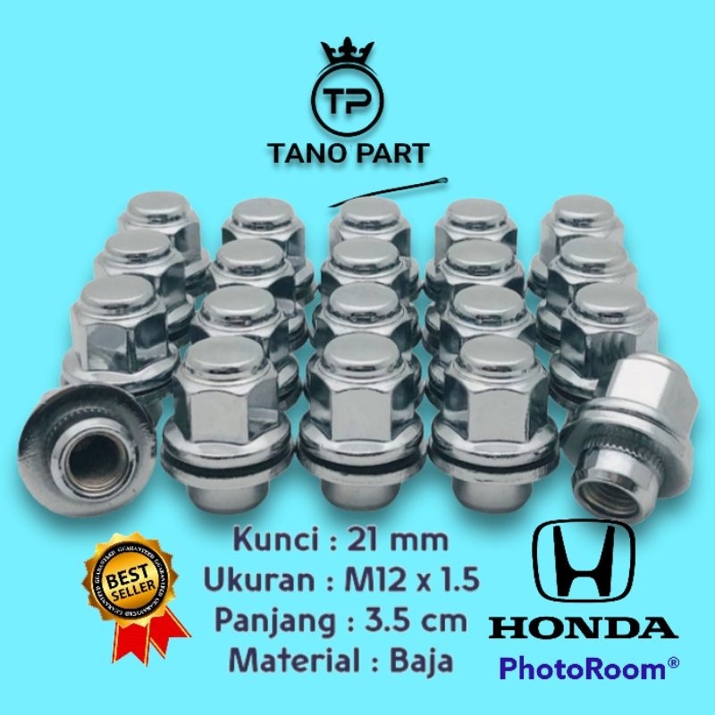 Mur Roda Racing Fujita Baut Lugnut Kuda 1.5 Mobil Honda Accord Brio Civic Isi 20pcs Bahan Baja