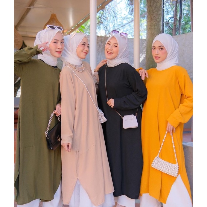 DRESS POLOS | DRESS MURAH | RADWAH TUNIC | Dress Muslim | TUNIK Wanita | Tunik Polos