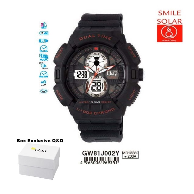 Jam Tangan Pria Casual Sporty Digital Double Time Original Q&amp;Q QnQ QQ GW81 GW81J Series