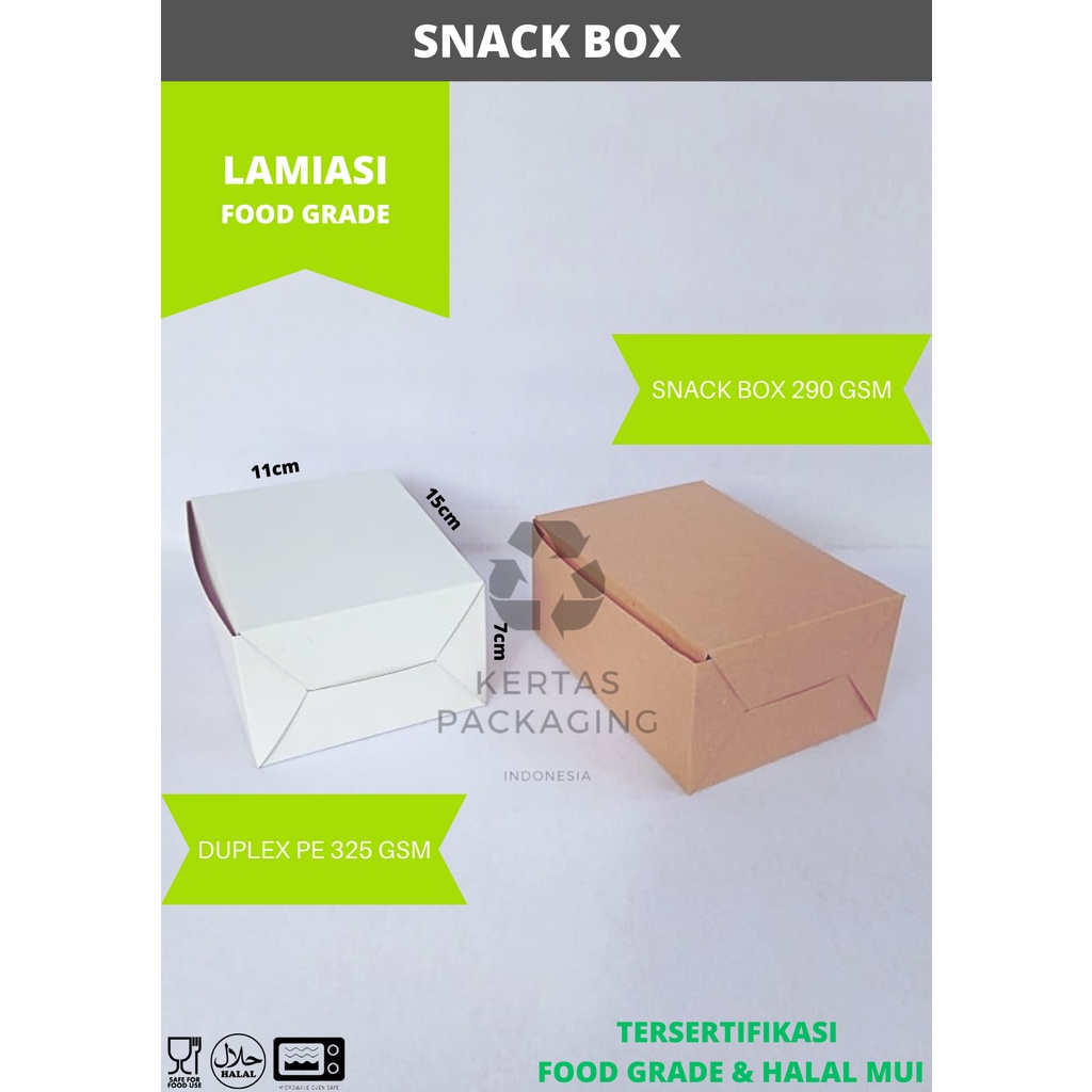 

Dus Snack Box Kraft / Kotak Kue / Snack Box Duplex / Box Fried Chicken